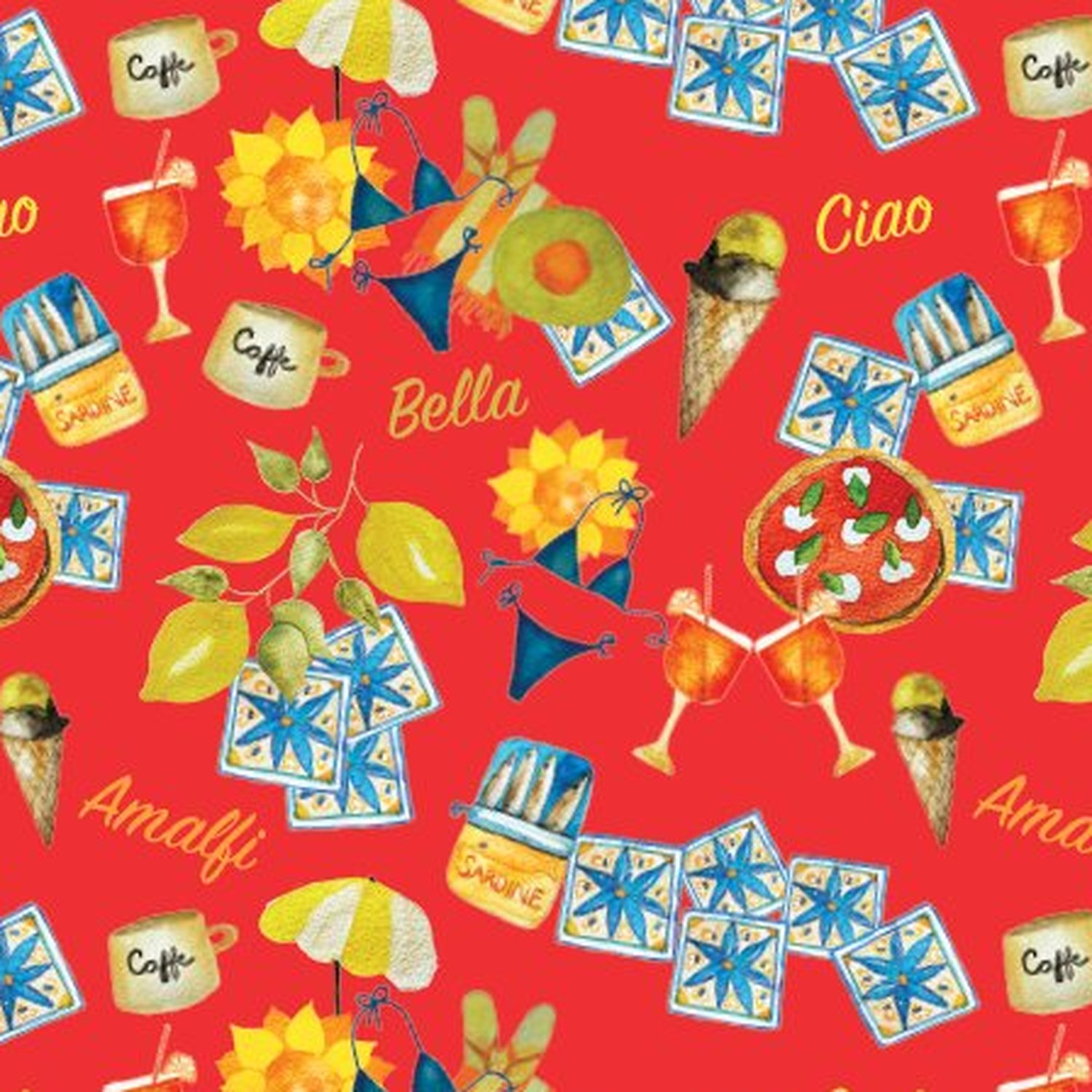 Ciao Amalfi on red — colorway