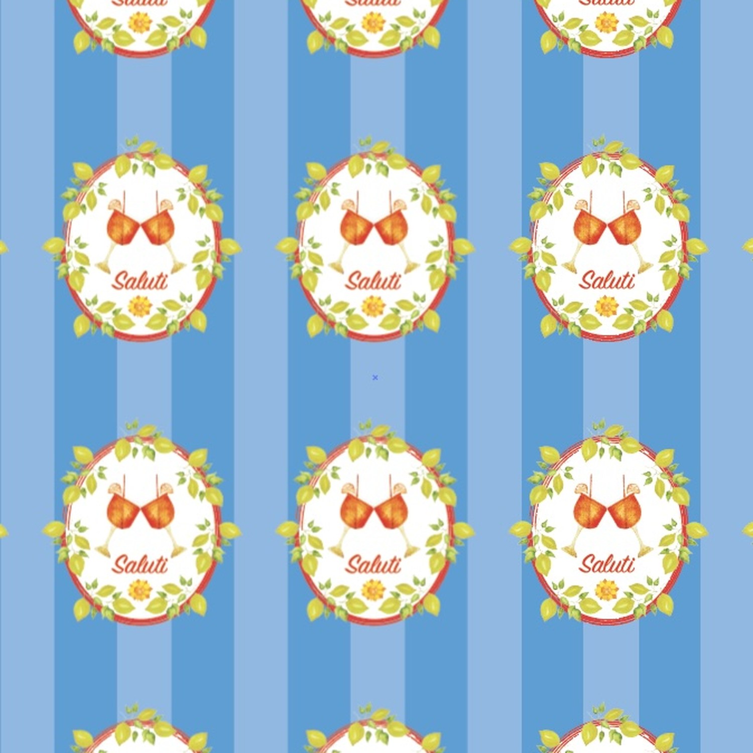 Saluti sardine medallions on blue stripes