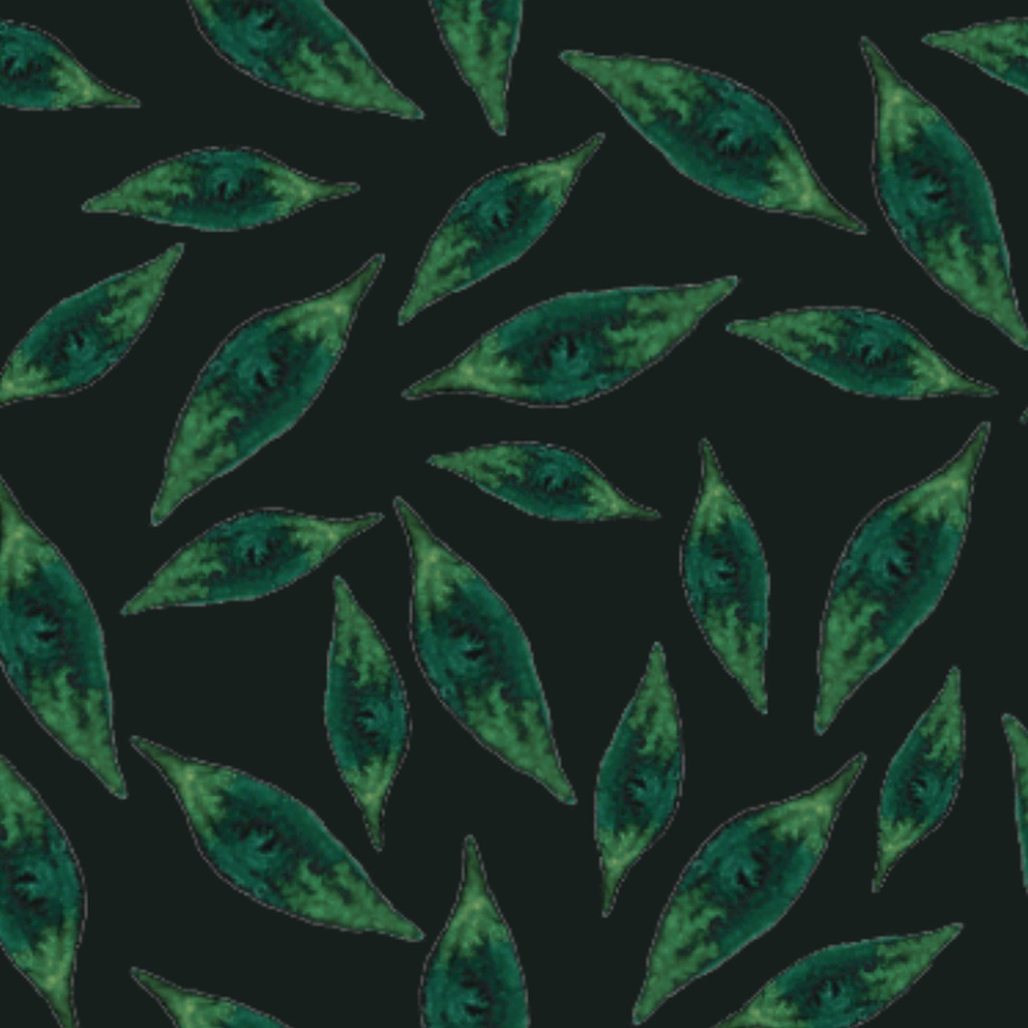 Leaves on deep navy