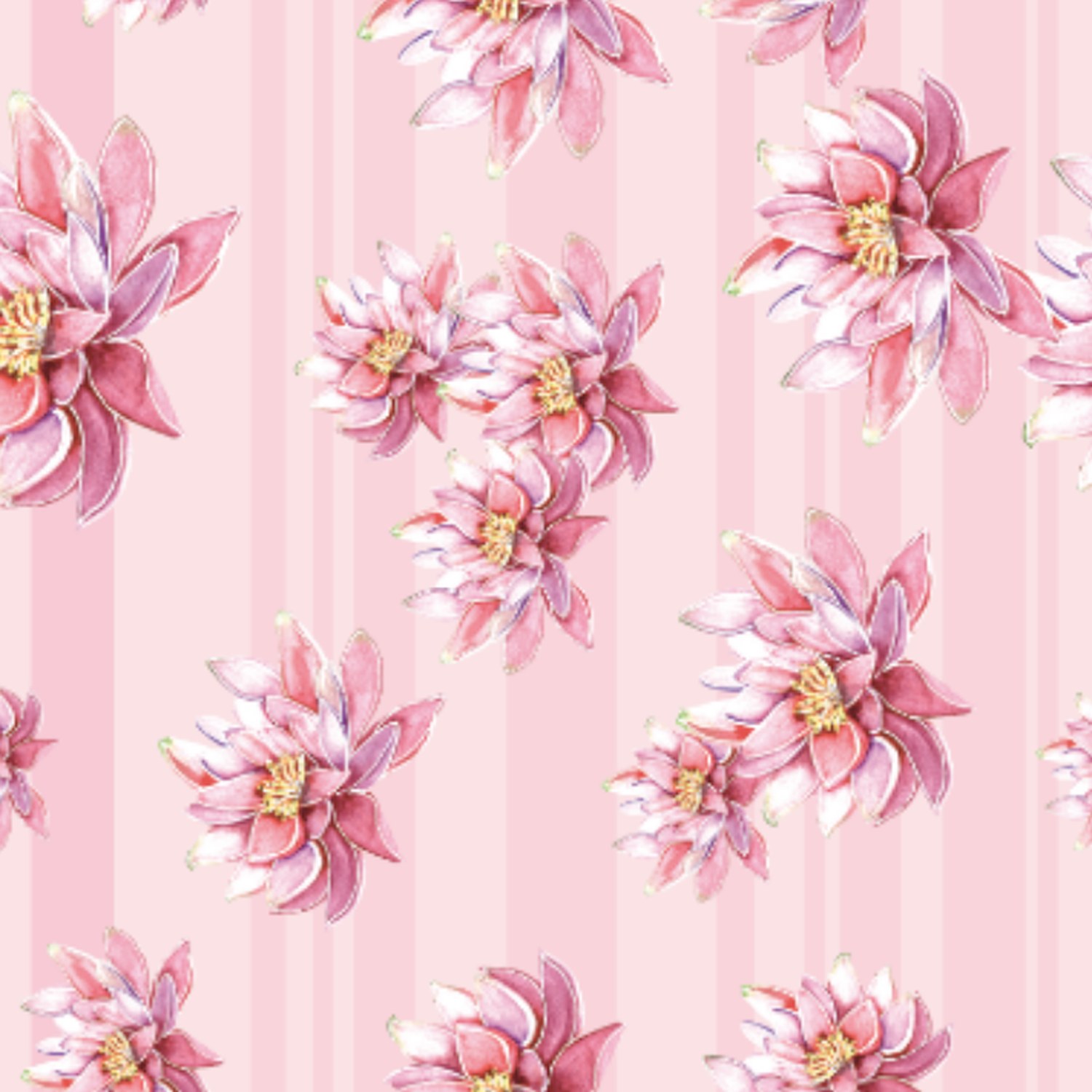 Pink lotus on stripes