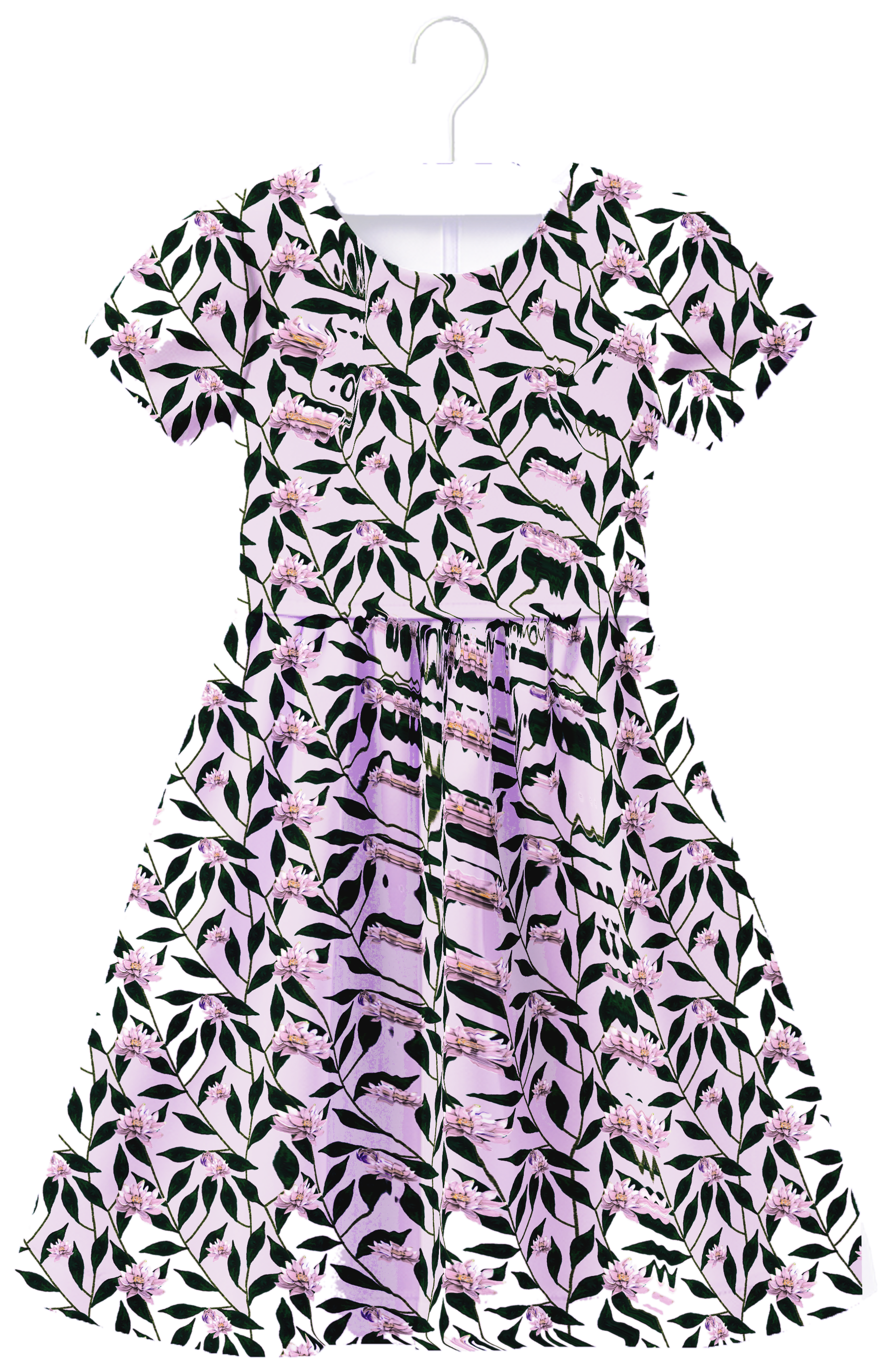 Koi floral pattern on a children's dress