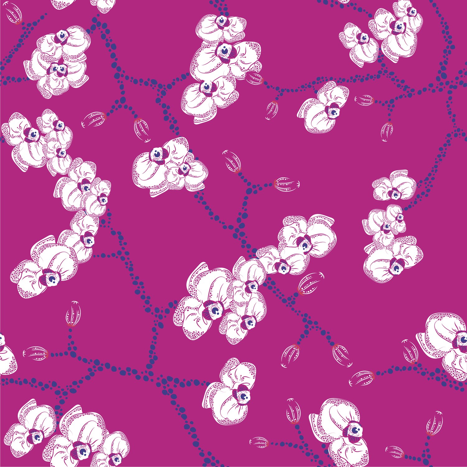 Magenta with white cherry-blossom orchids