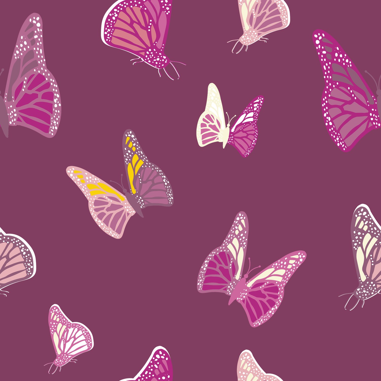 Butterflies on burgundy