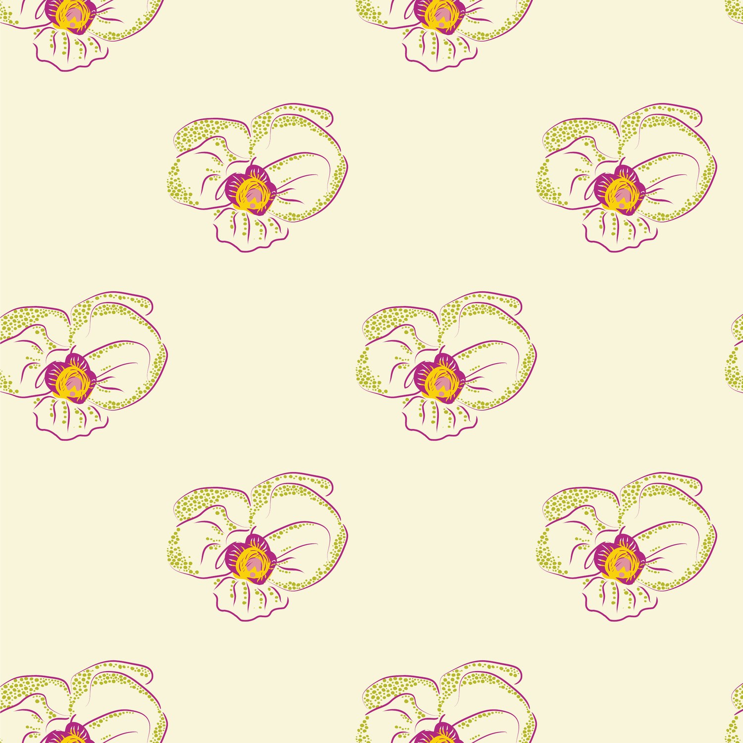 Soft pansies on cream