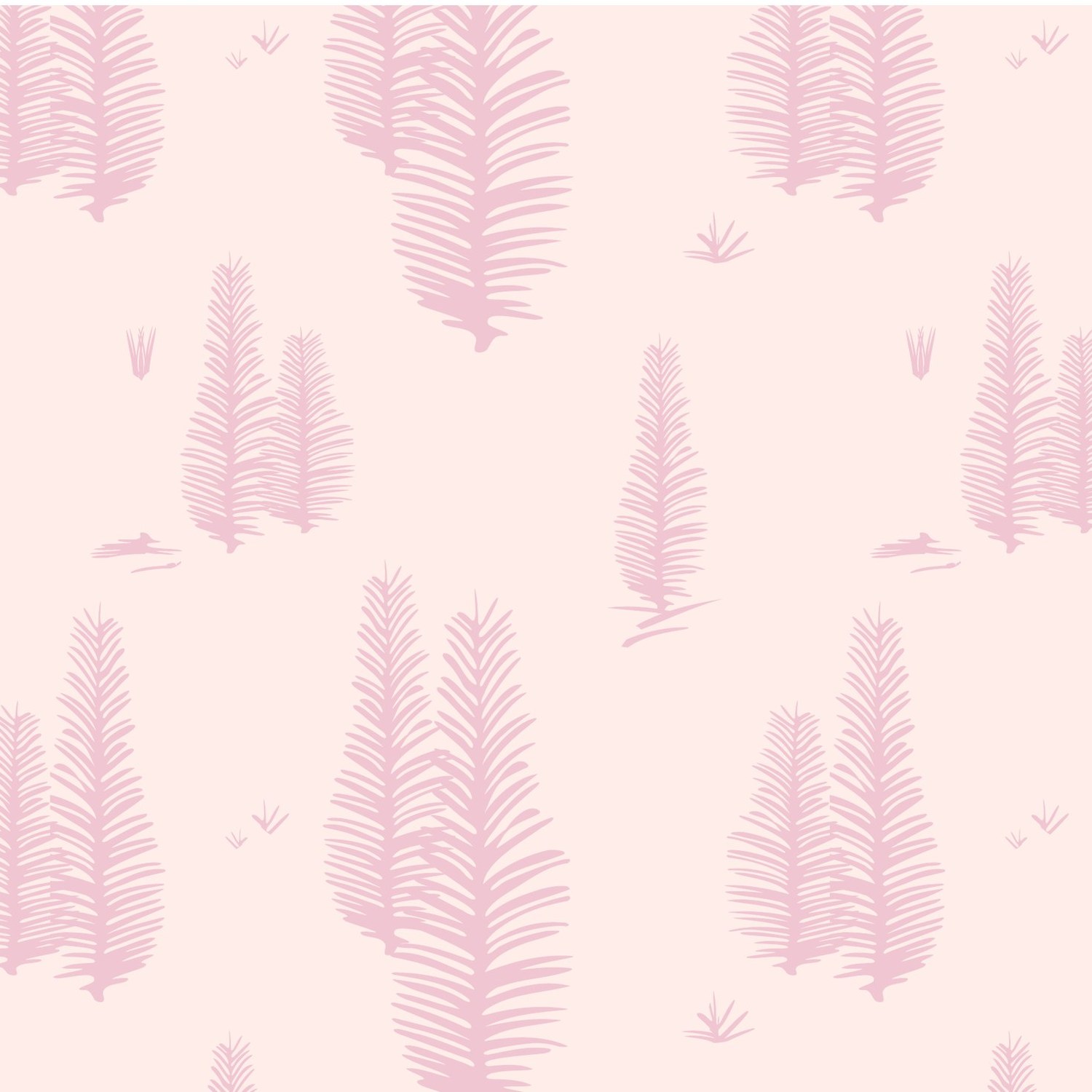 Soft pink ferns on pale ground