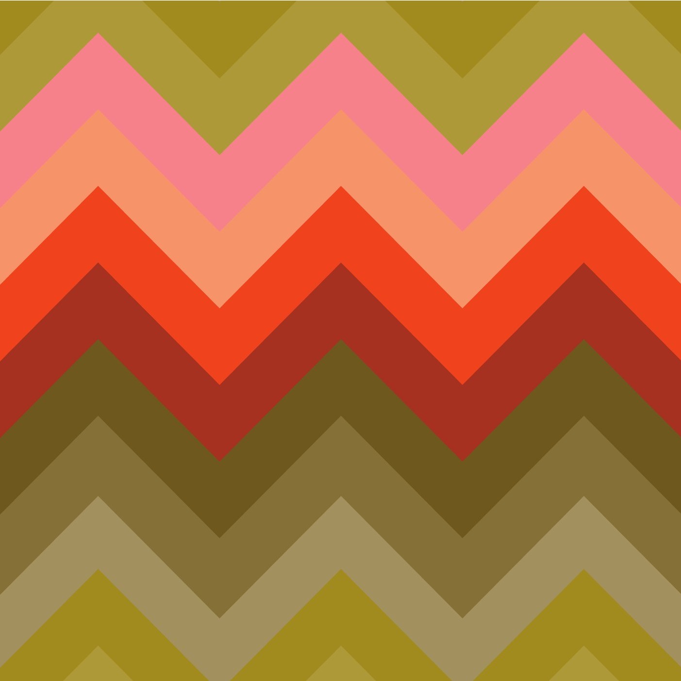 Olive and orange chevron