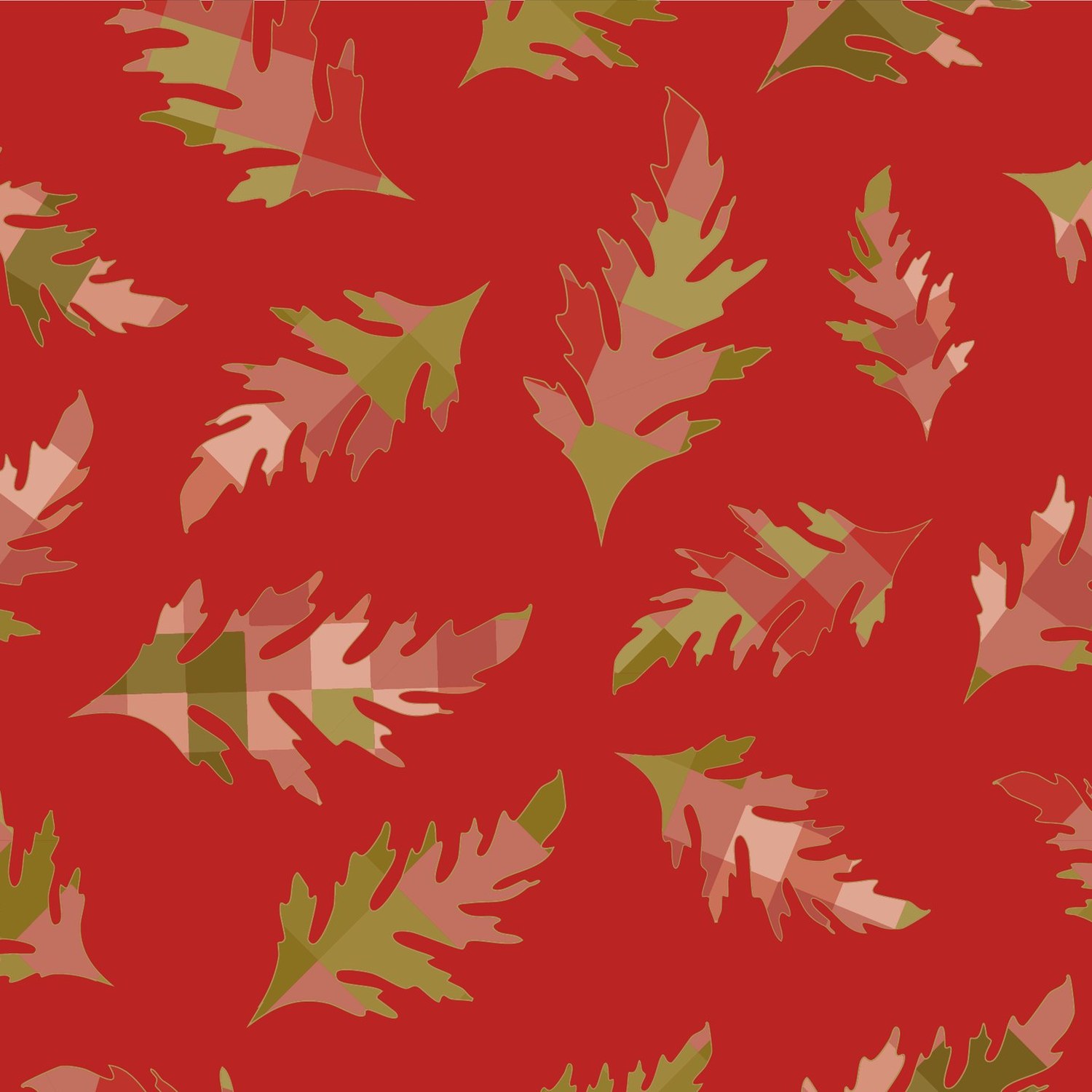 Pinkish-red with plaid leaves