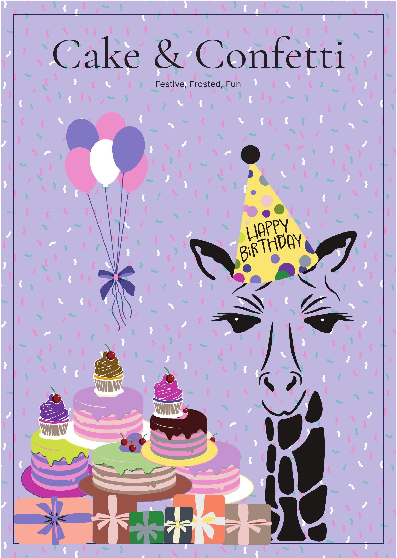 Cake & Confetti poster print — Festive, Frosted, Fun