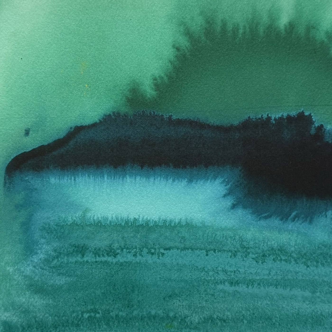 Blue Wave abstract watercolor