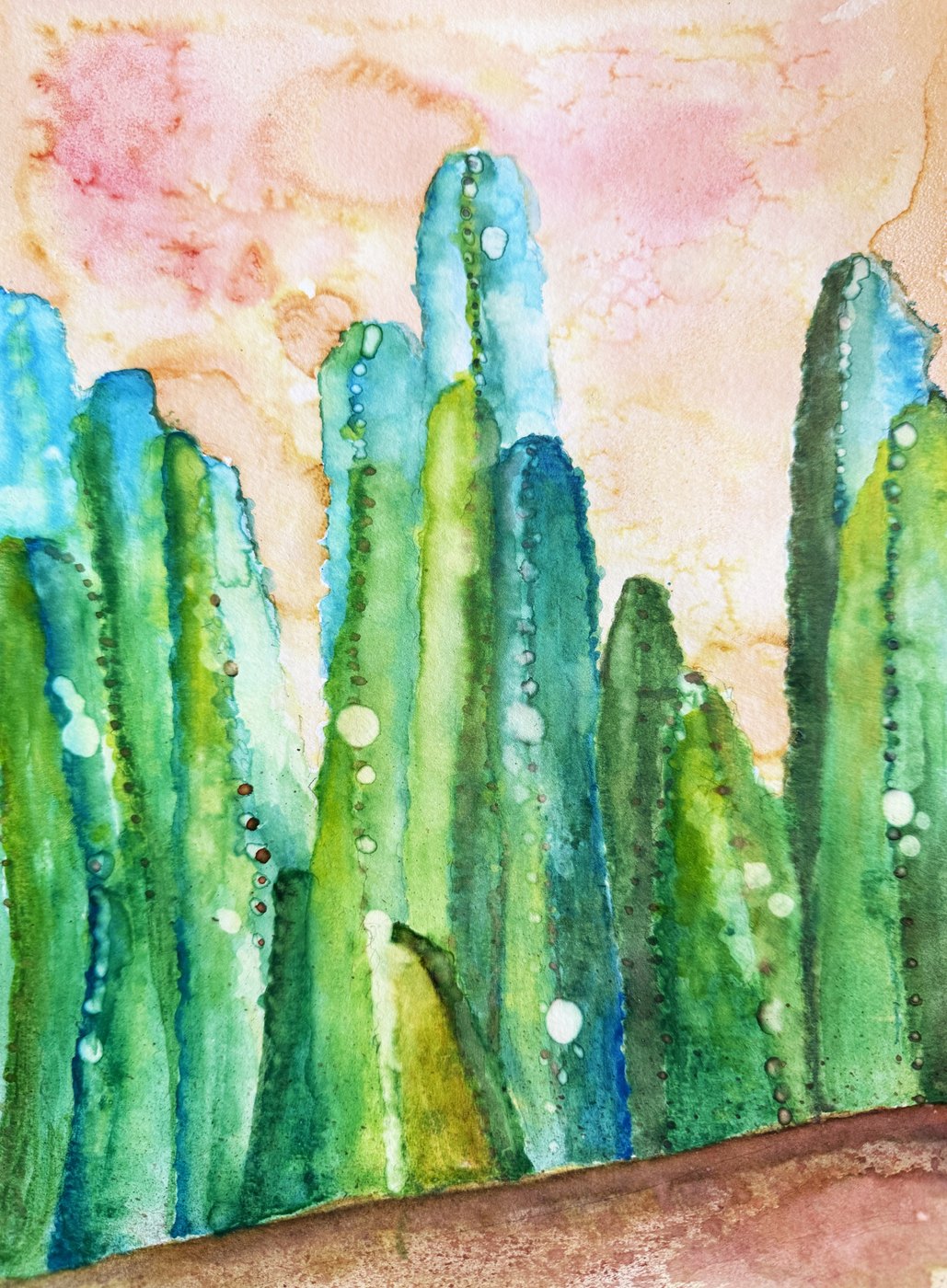 Cacti watercolor II