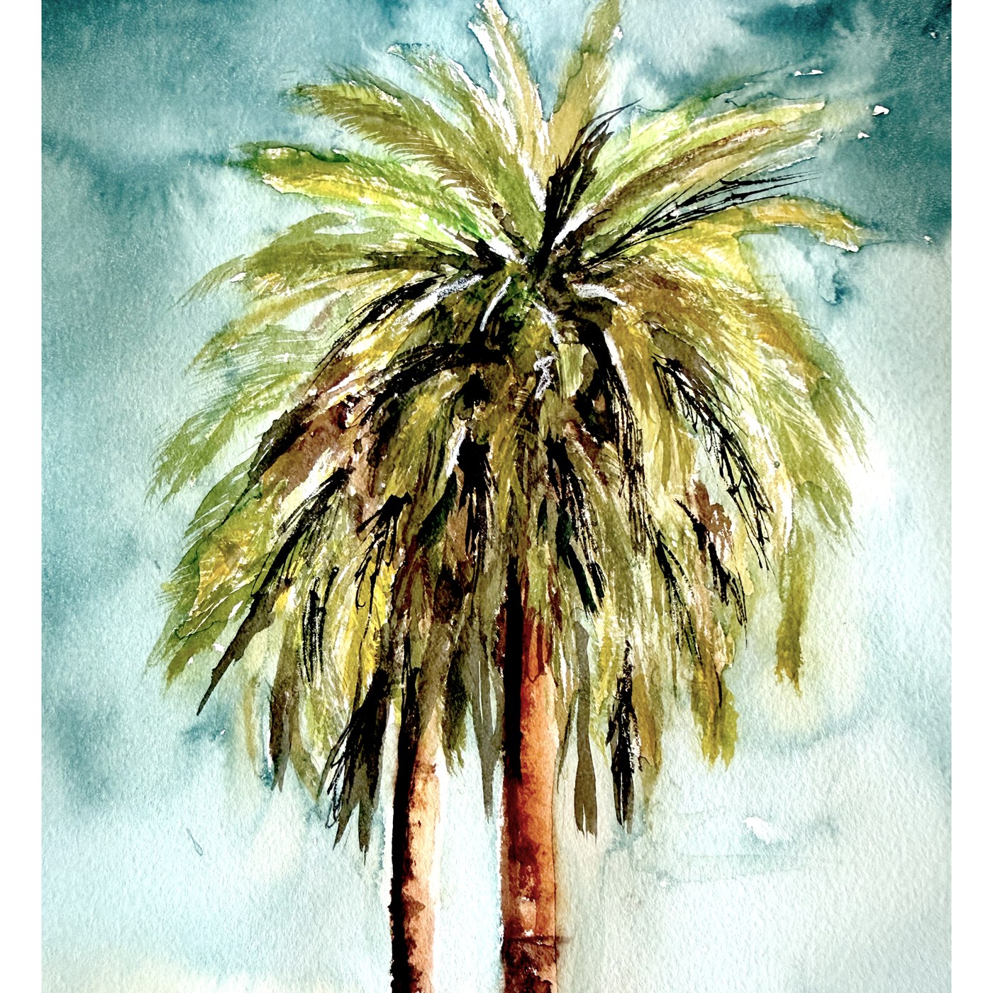 Palm tree watercolor